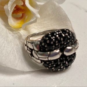 John Hardy Square Link Black Sapphire Ring